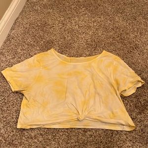 Yellow Tye Dye Crop Tee